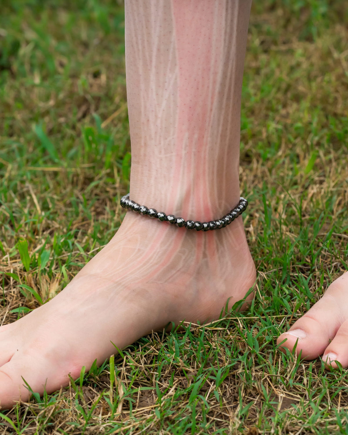 Magnetic Anklet Hematite Magnetic Anklet (6mm Faceted Beads) MagnetRX