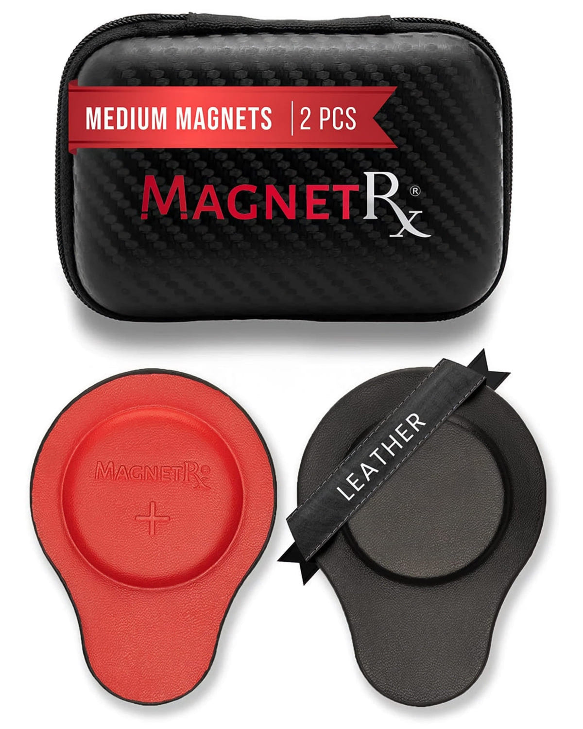 Biomagnetic Therapy Magnet Set — Neodymium & Leather (2 Medium Magnets)