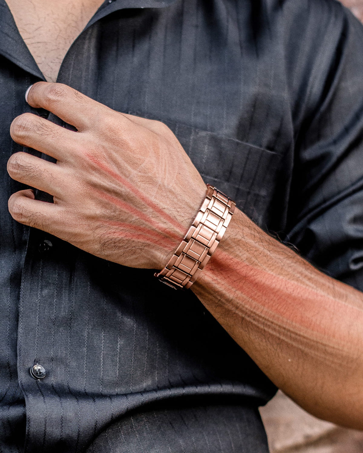 3x Strength Copper Magnetic Bracelet for Men (Stealth)