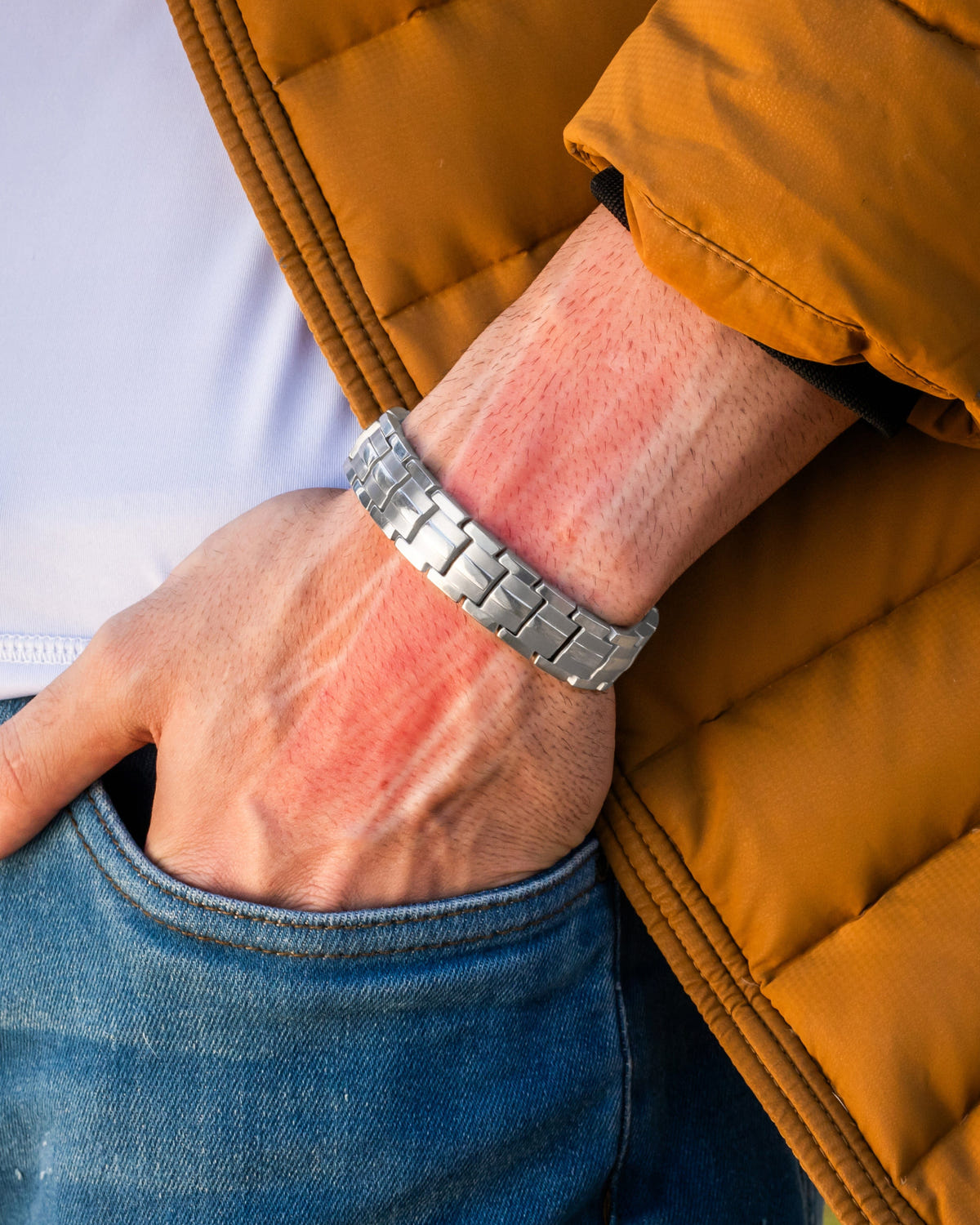 EllipseMAX Magnetic Bracelet for Men (Silver)