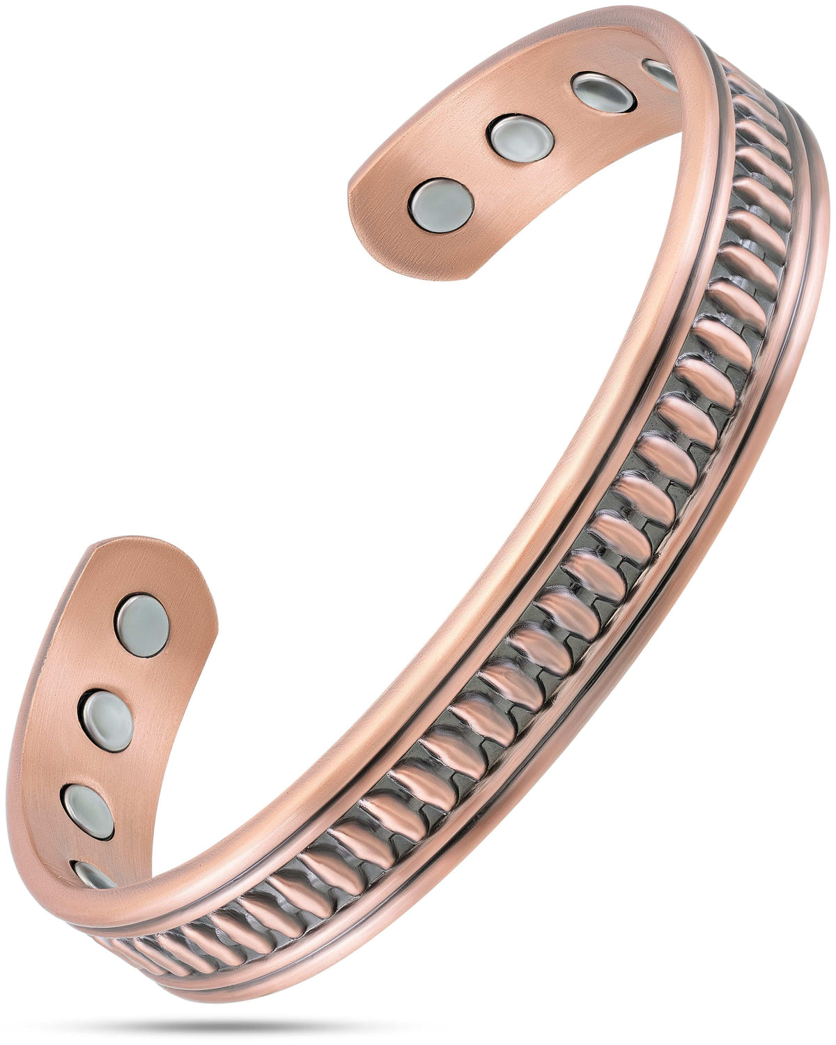 Stamped Native Magnetic Copper Bracelet Cuff for Men