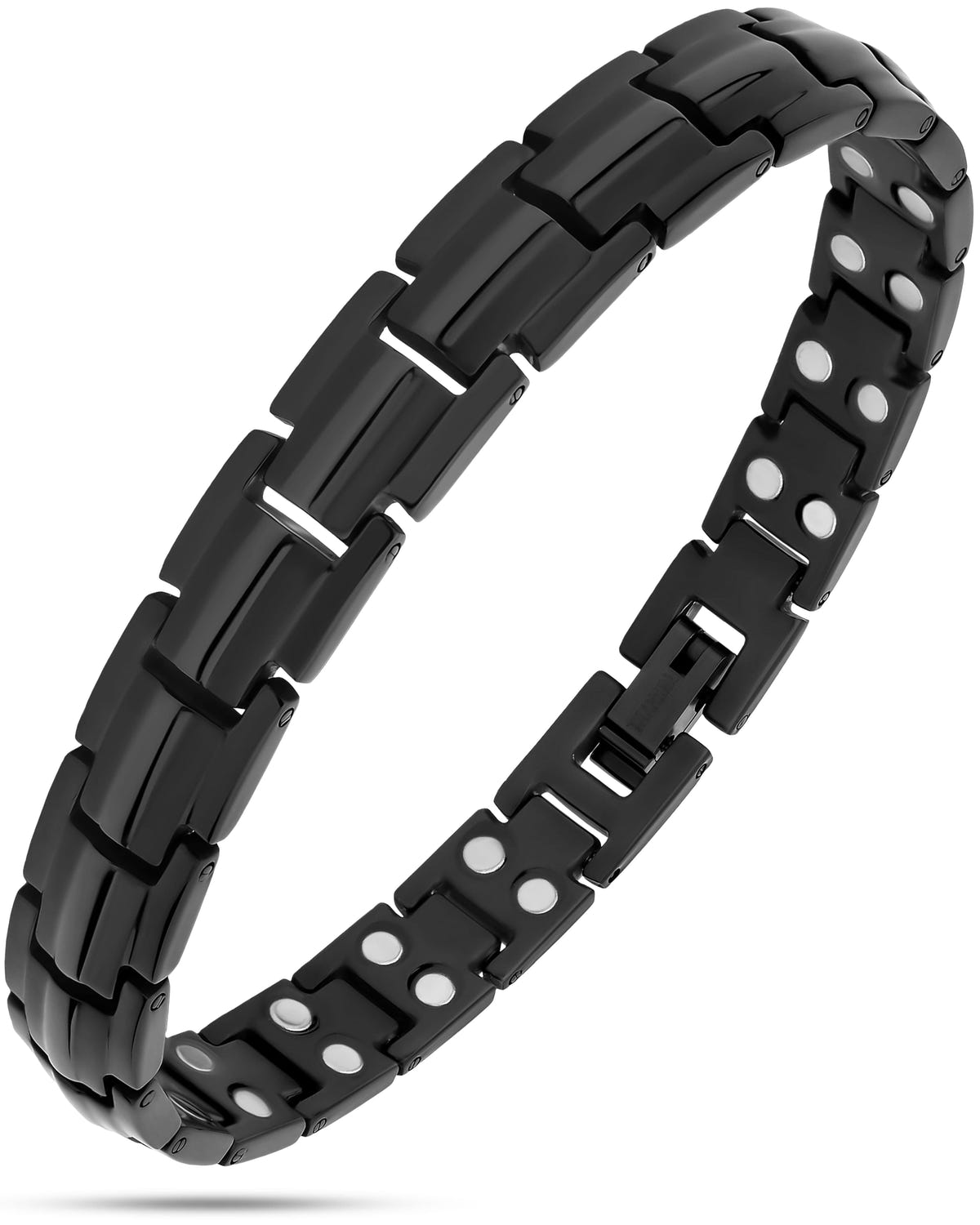 Magnetic Bracelet Women's Ultra Strength Magnetic Therapy Bracelet Black Titanium MagnetRX