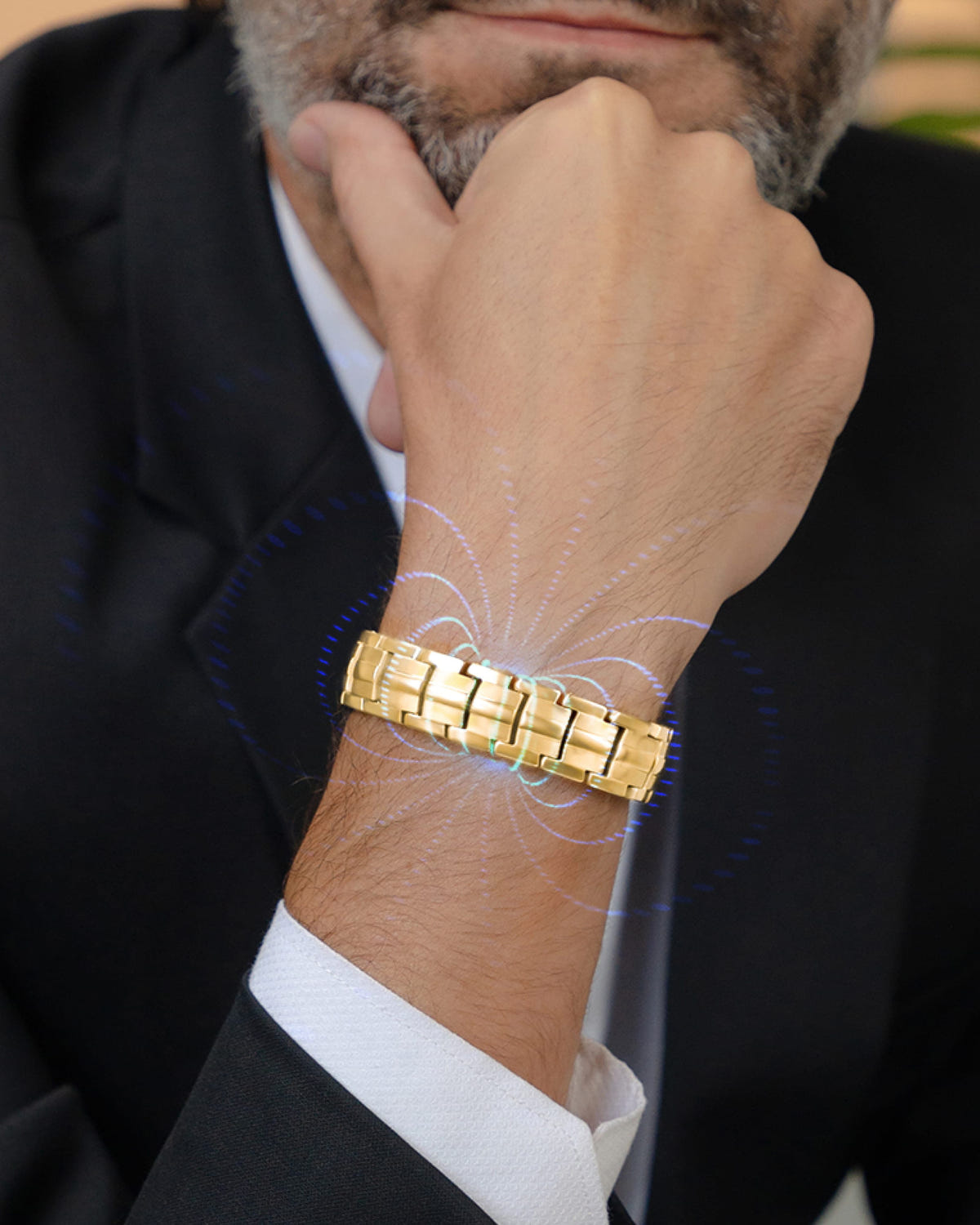 His & Hers Matching Magnetic Bracelets – EllipseMAX Titanium (Gold)