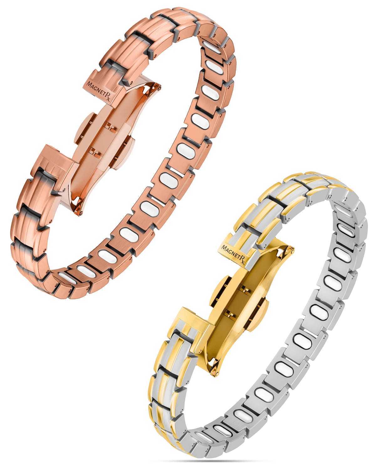 Women’s EllipseMAX Magnetic Bracelet Duo – Copper & Silver/Gold