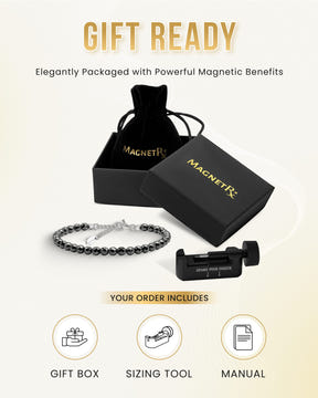 Magnetic Anklet Hematite Magnetic Anklet (6mm Faceted Beads) MagnetRX