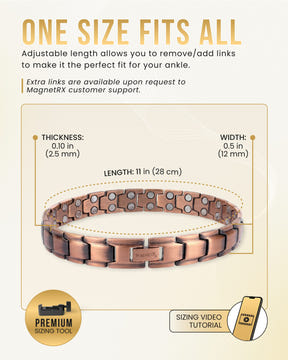 Ultra Strength Copper Magnetic Therapy Anklet for Men