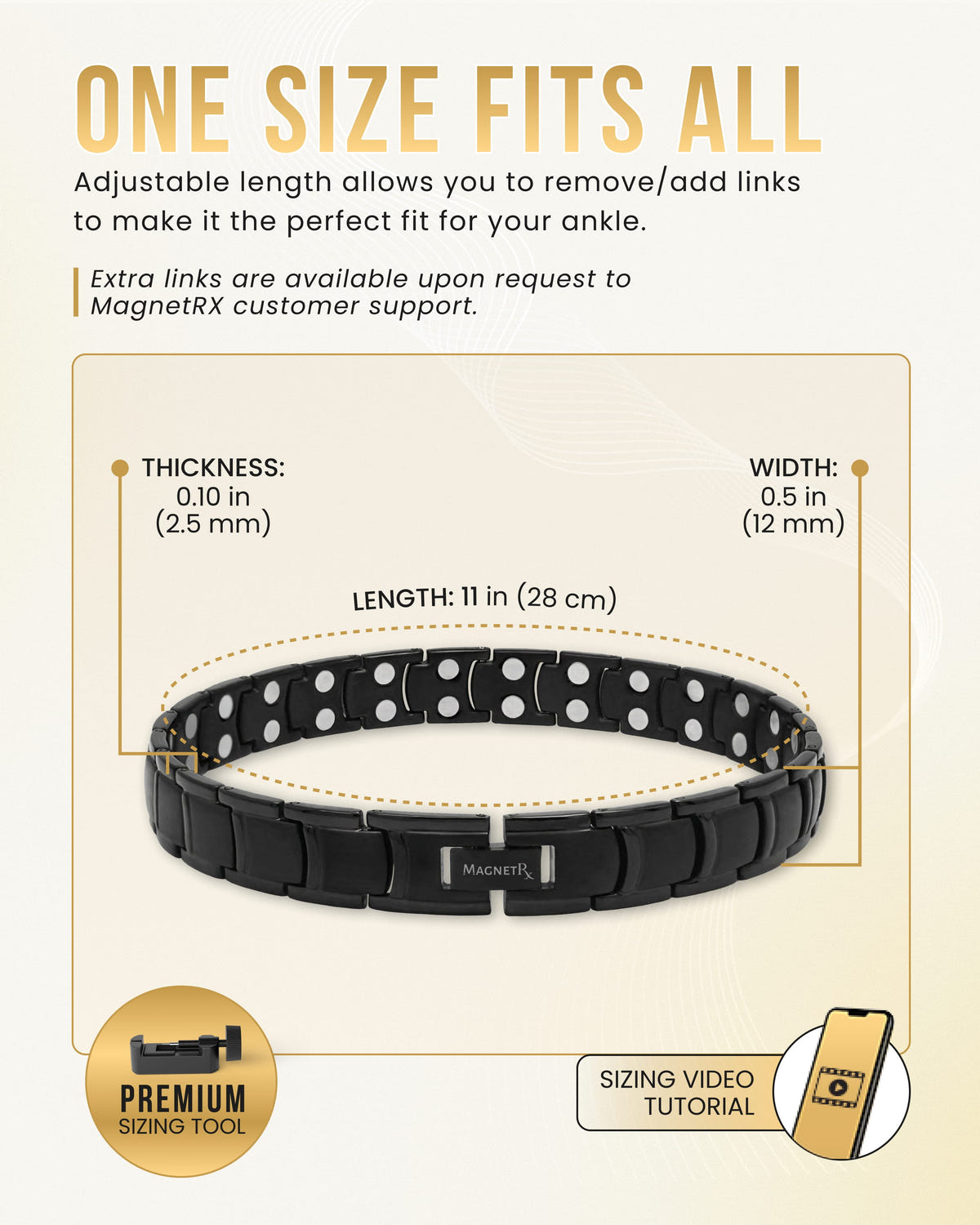 Magnetic Anklet Ultra Strength Titanium Magnetic Therapy Anklet for Men (Black) MagnetRX