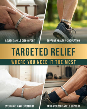 Magnetic Anklet Ultra Strength Titanium Magnetic Therapy Anklet for Men (Silver) MagnetRX