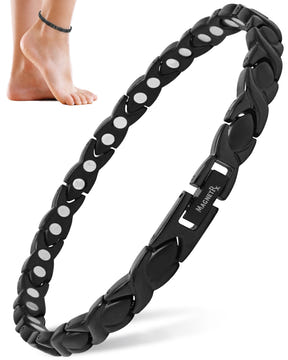 Magnetic Anklet Ultra Strength Titanium Magnetic Therapy Anklet for Women (Black) MagnetRX