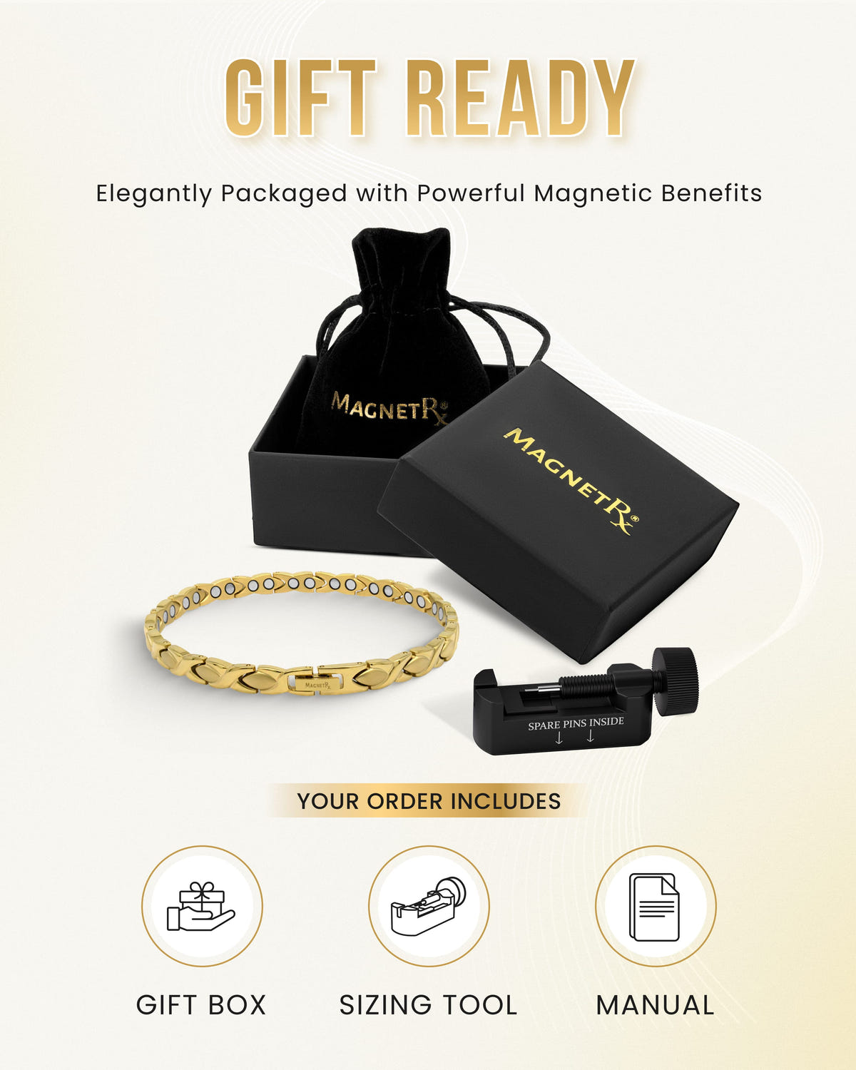Magnetic Anklet Ultra Strength Titanium Magnetic Therapy Anklet for Women (Gold) MagnetRX