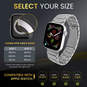 Magnetic Therapy Apple Watch Band Silver Stainless Steel