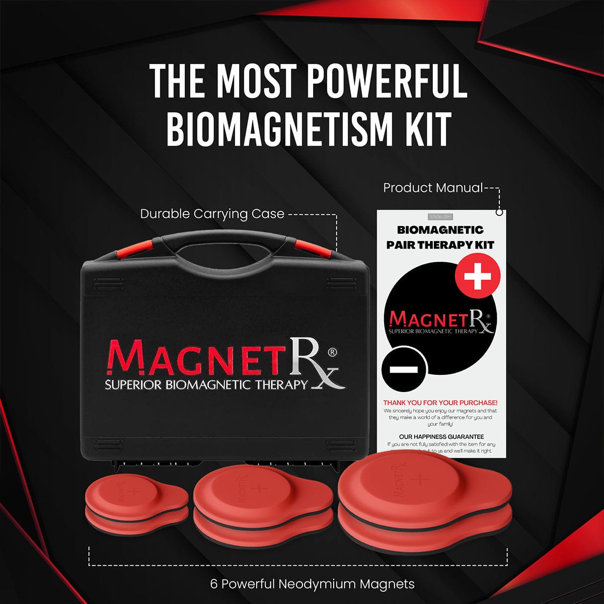 Kit de Terapia Biomagnética con Imanes - Neodimio y Silicona (6 Unidades Mixtas)