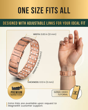 3x Strength Copper Magnetic Bracelet for Men (Stealth)