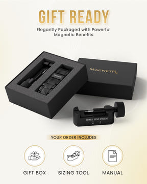 3x Strength Titanium Magnetic Bracelet for Men (Black)