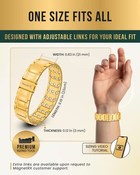 3x Strength Titanium Magnetic Bracelet for Men (Gold)