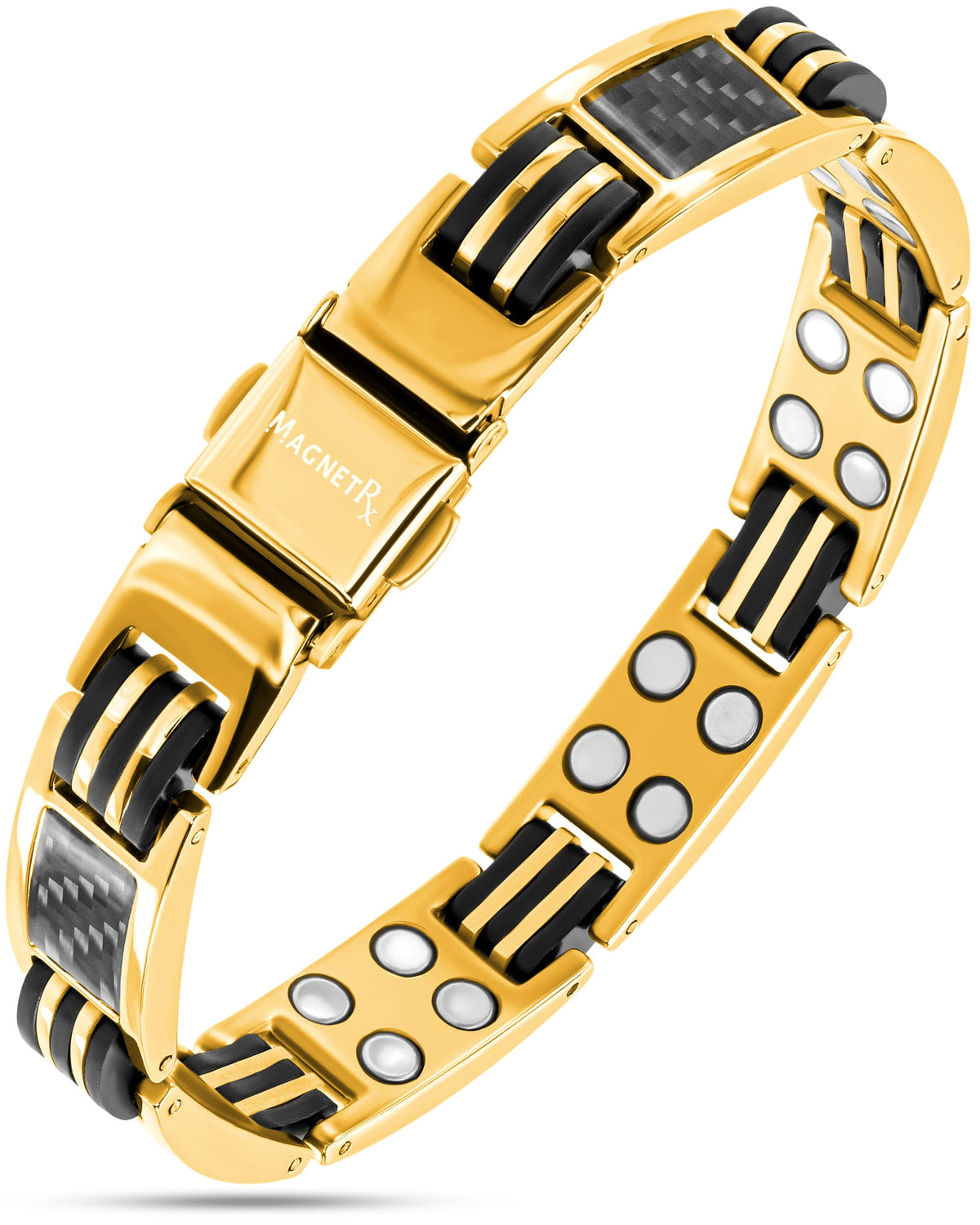 Magnetic Bracelet Carbon Fiber Magnetic Bracelet for Men (Gold) MagnetRX