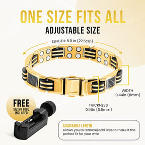 Carbon Fiber Magnetic Bracelet for Men (Gold)