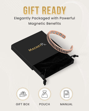 Magnetic Bracelet Curb Chain Inlay Copper Cuff Magnetic Therapy Bracelet for Men & Women MagnetRX