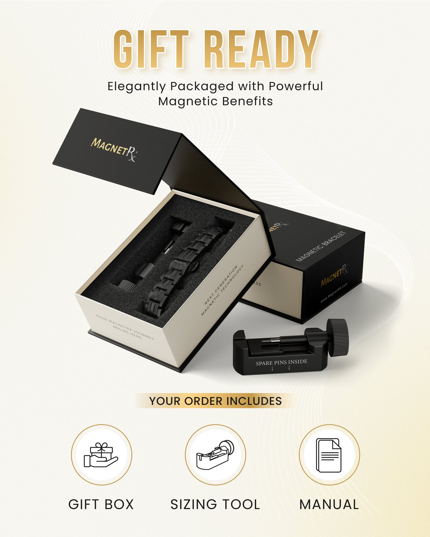 EllipseMAX Magnetic Bracelet for Men (Black)