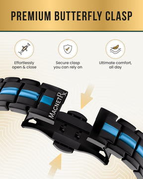 Magnetic Bracelet EllipseMAX Magnetic Bracelet for Men (Black & Blue Line) MagnetRX