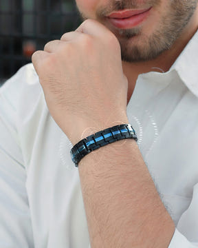 Magnetic Bracelet EllipseMAX Magnetic Bracelet for Men (Black & Blue Line) MagnetRX