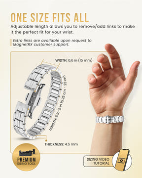 EllipseMAX Magnetic Bracelet for Men (Silver)