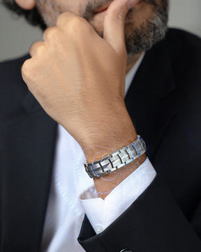EllipseMAX Magnetic Bracelet for Men (Silver)