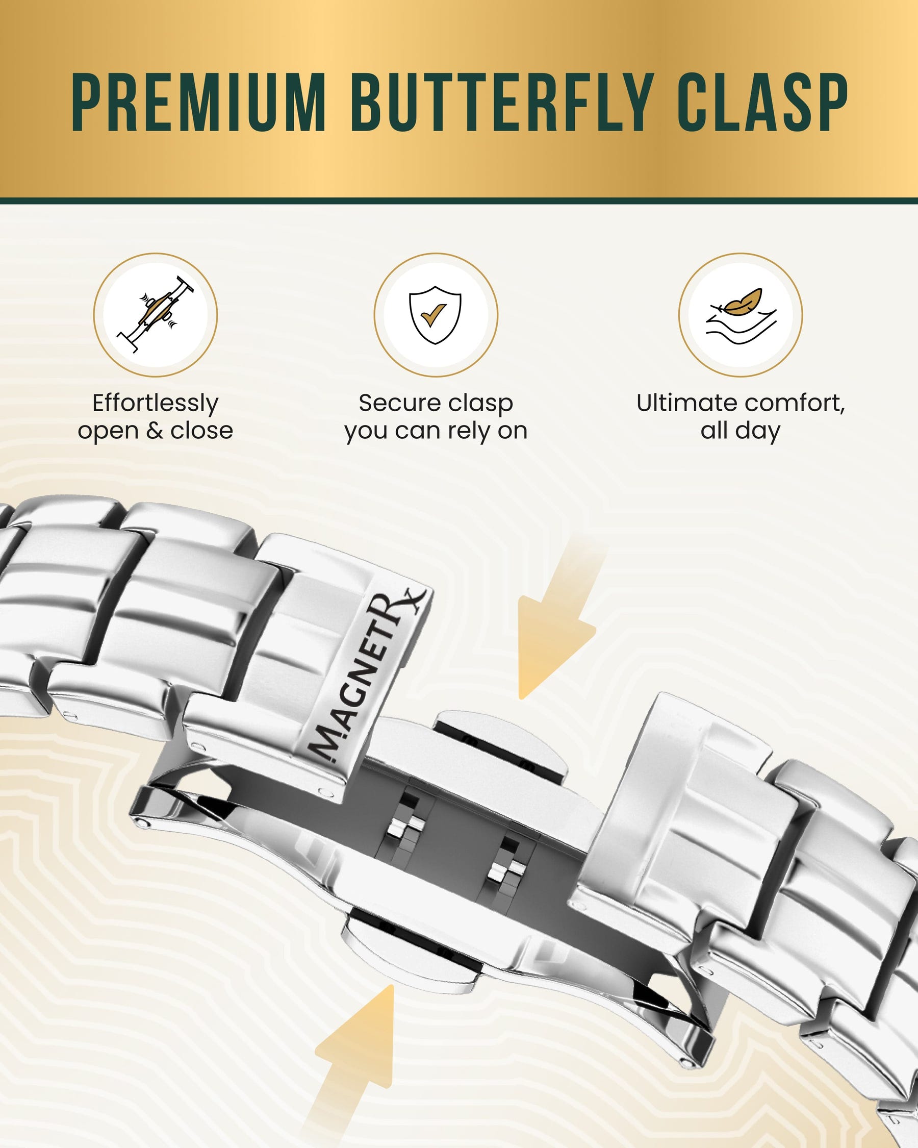 EllipseMAX Magnetic Bracelet for Men (Silver)