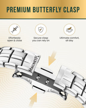 EllipseMAX Magnetic Bracelet for Men (Silver)