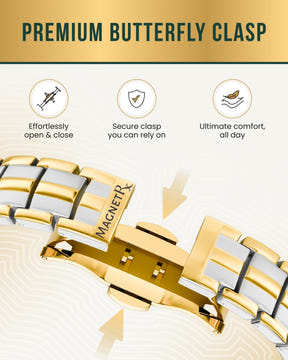 EllipseMAX Magnetic Bracelet for Men (Silver & Gold)