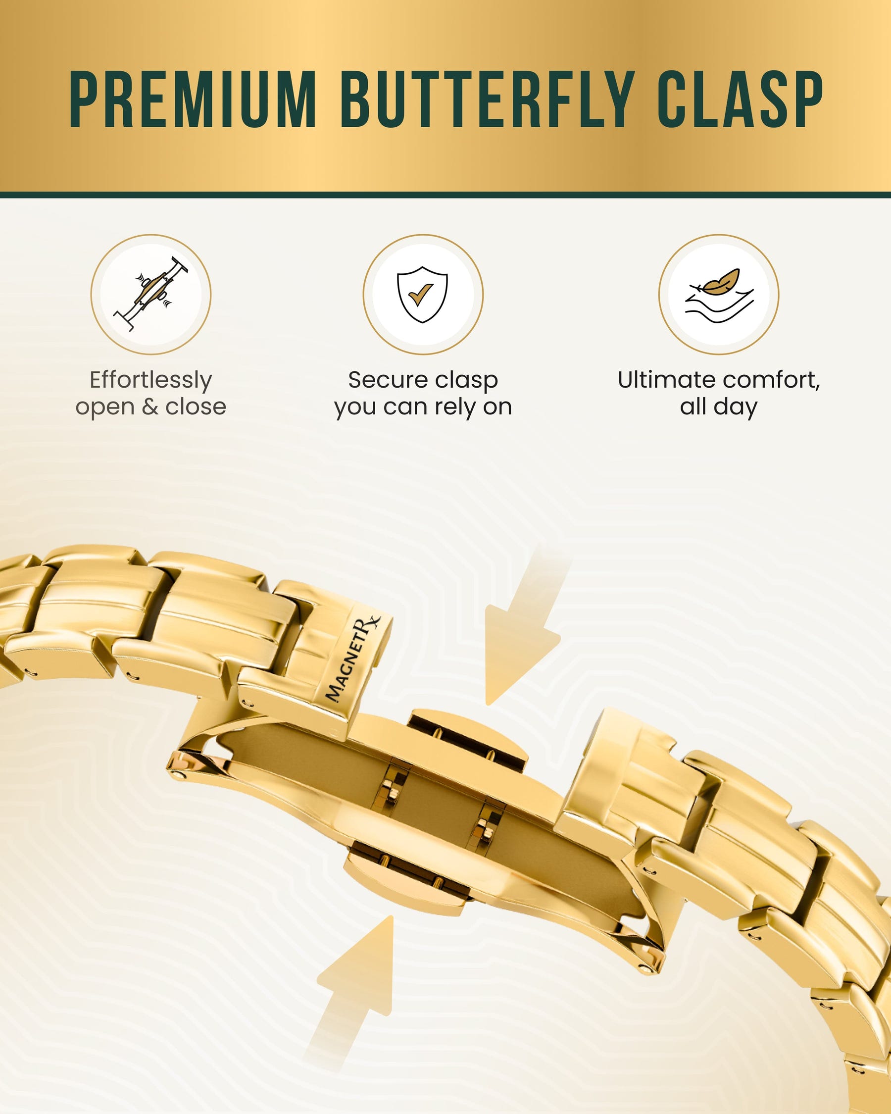 EllipseMAX Magnetic Bracelet for Women (Gold)