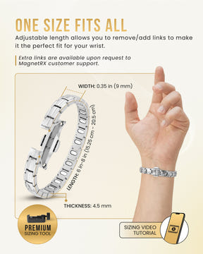 EllipseMAX Magnetic Bracelet for Women (Silver)