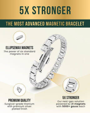 EllipseMAX Magnetic Bracelet for Women (Silver)