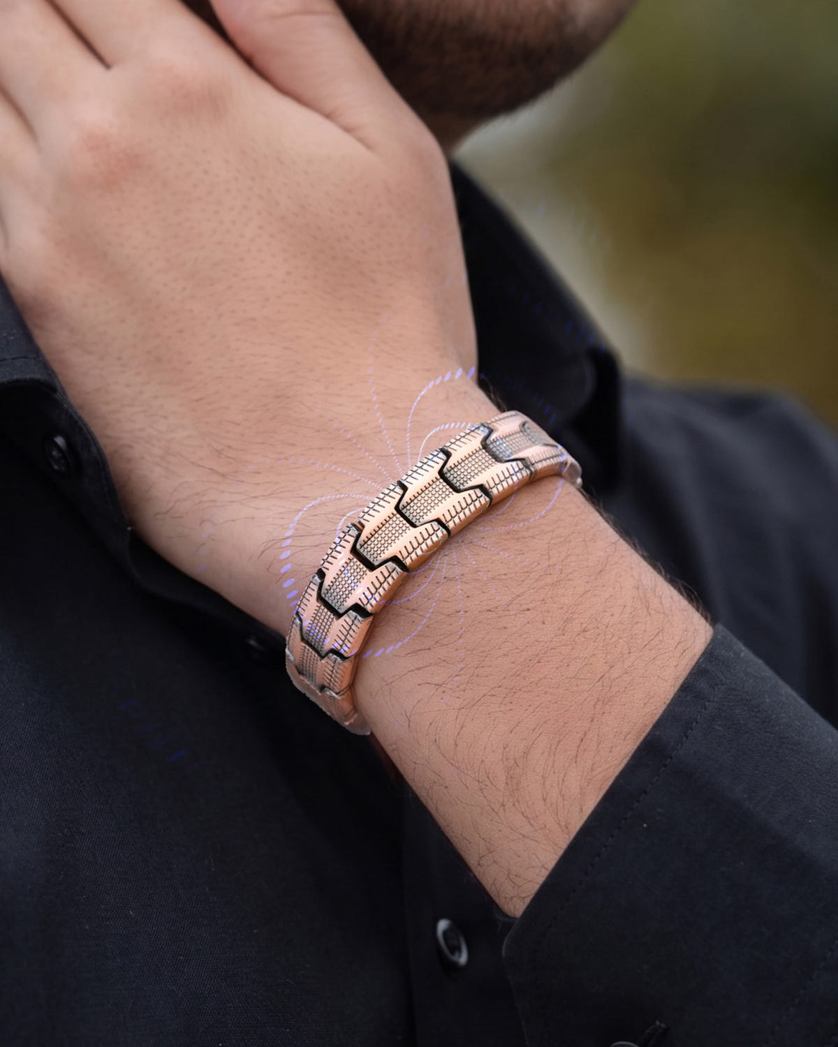Magnetic Bracelet EllipseMAX Magnetic Copper Bracelet for Men (Tire) MagnetRX