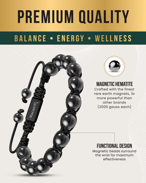 High Power Magnetic Hematite Bracelet Bali Style
