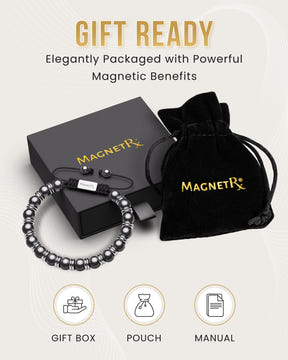 High Power Magnetic Hematite Bracelet Silver Titan