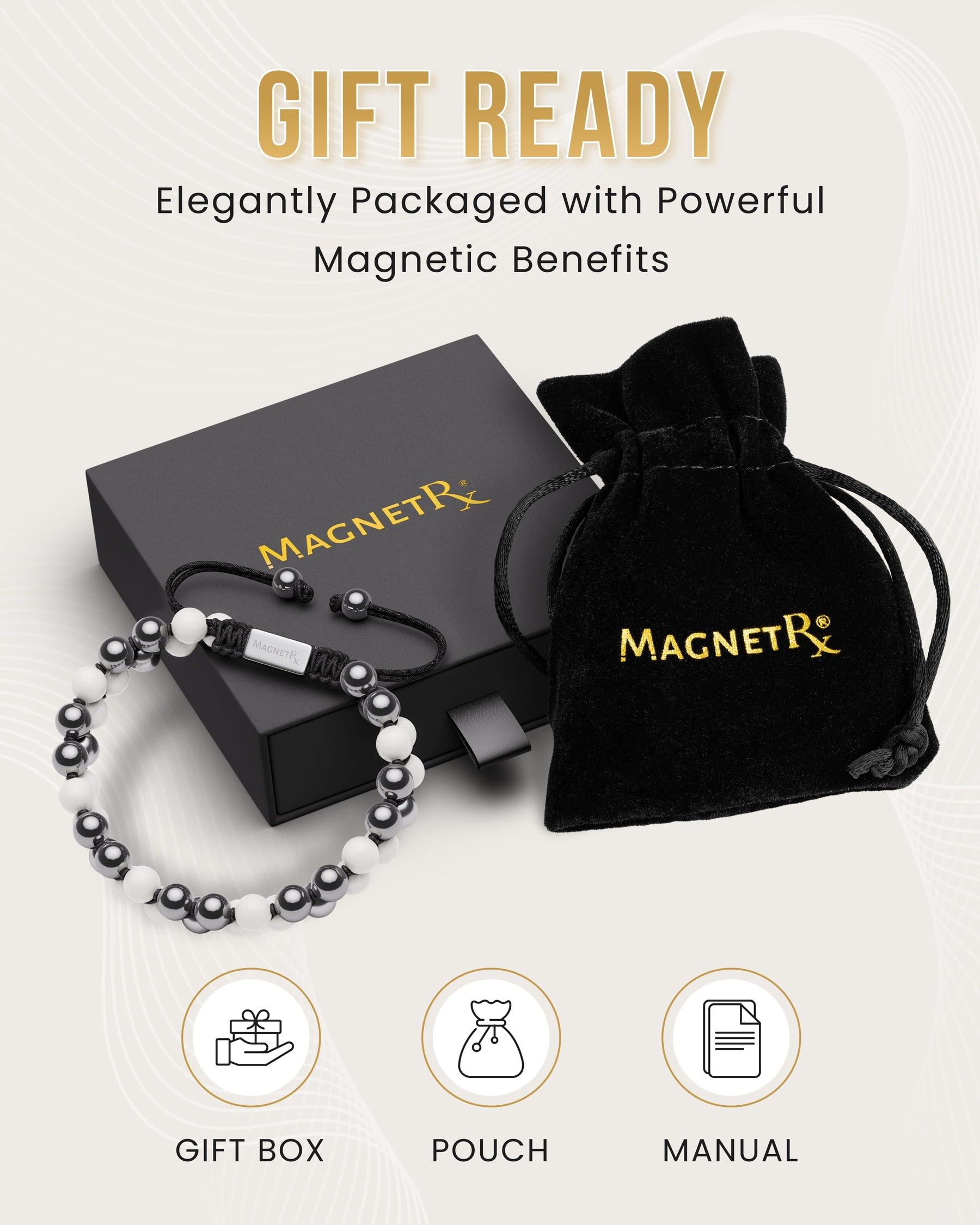 Magnetic Bracelet Magnetic Hematite & Moonstone Beaded Bracelet for Women MagnetRX