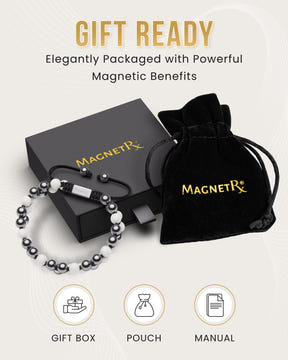 Magnetic Bracelet Magnetic Hematite & Moonstone Beaded Bracelet for Women MagnetRX