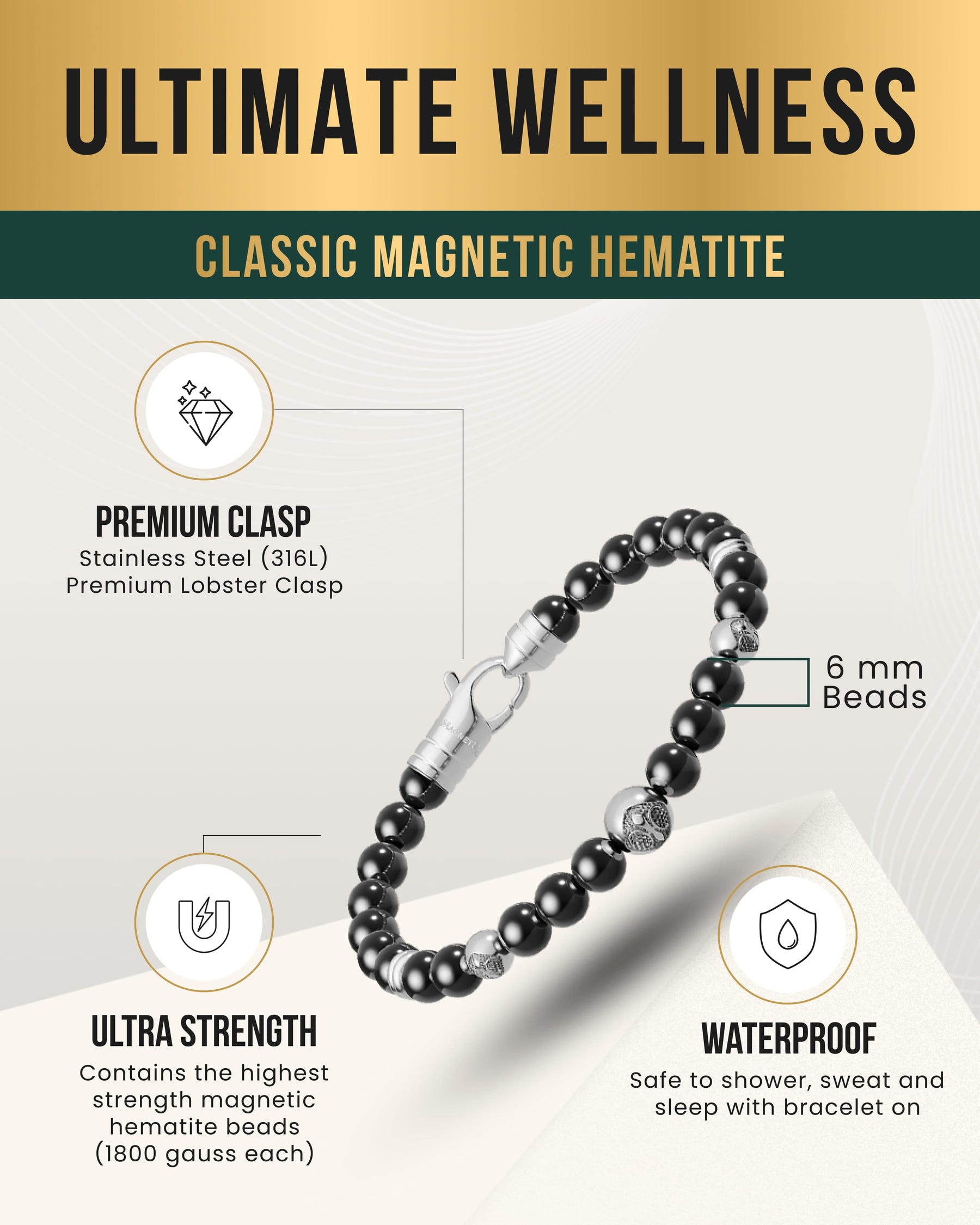 MAX Strength Magnetic Hematite Bracelet (Armory)