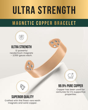 Magnetic Bracelet Mega Strength Magnetic Therapy Bracelet Wide Copper Cuff MagnetRX