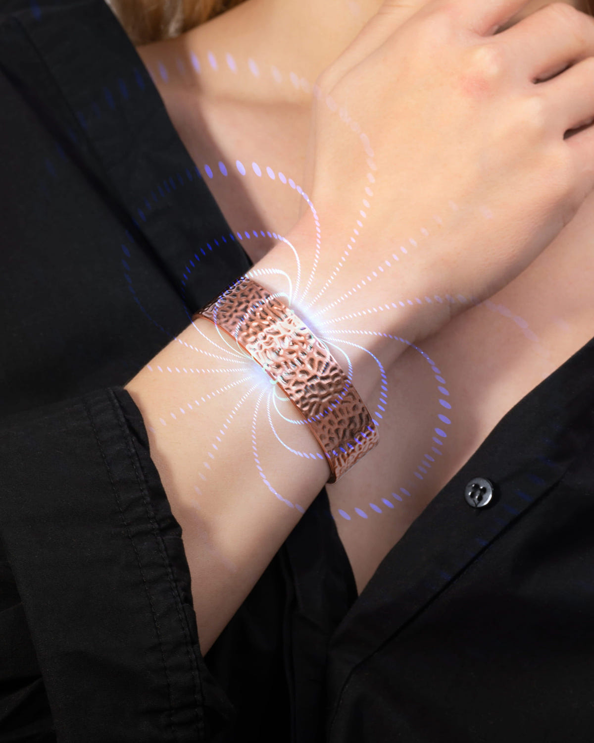 Magnetic Bracelet Mega Strength Magnetic Therapy Bracelet Wide Hammered Copper Cuff MagnetRX