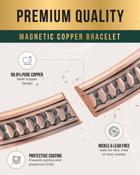 Stamped Native Magnetic Copper Bracelet Cuff for Men