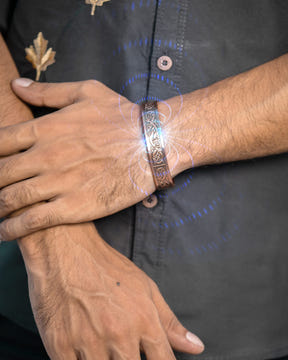 Stamped Viking Magnetic Copper Bracelet Cuff for Men