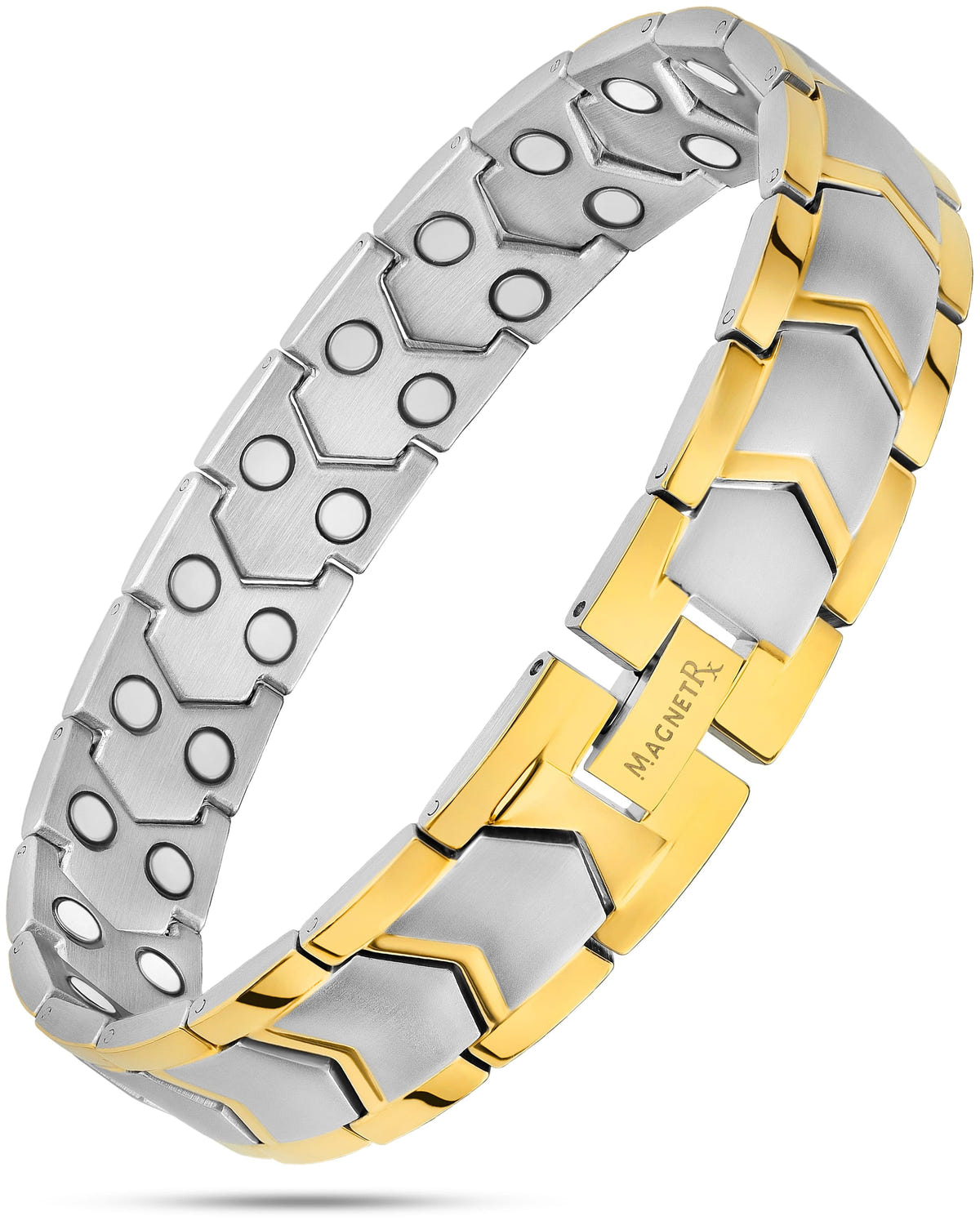 Magnetic Bracelet Ultra Strength Silver & Gold Arrow Chain Magnetic Therapy Bracelet MagnetRX