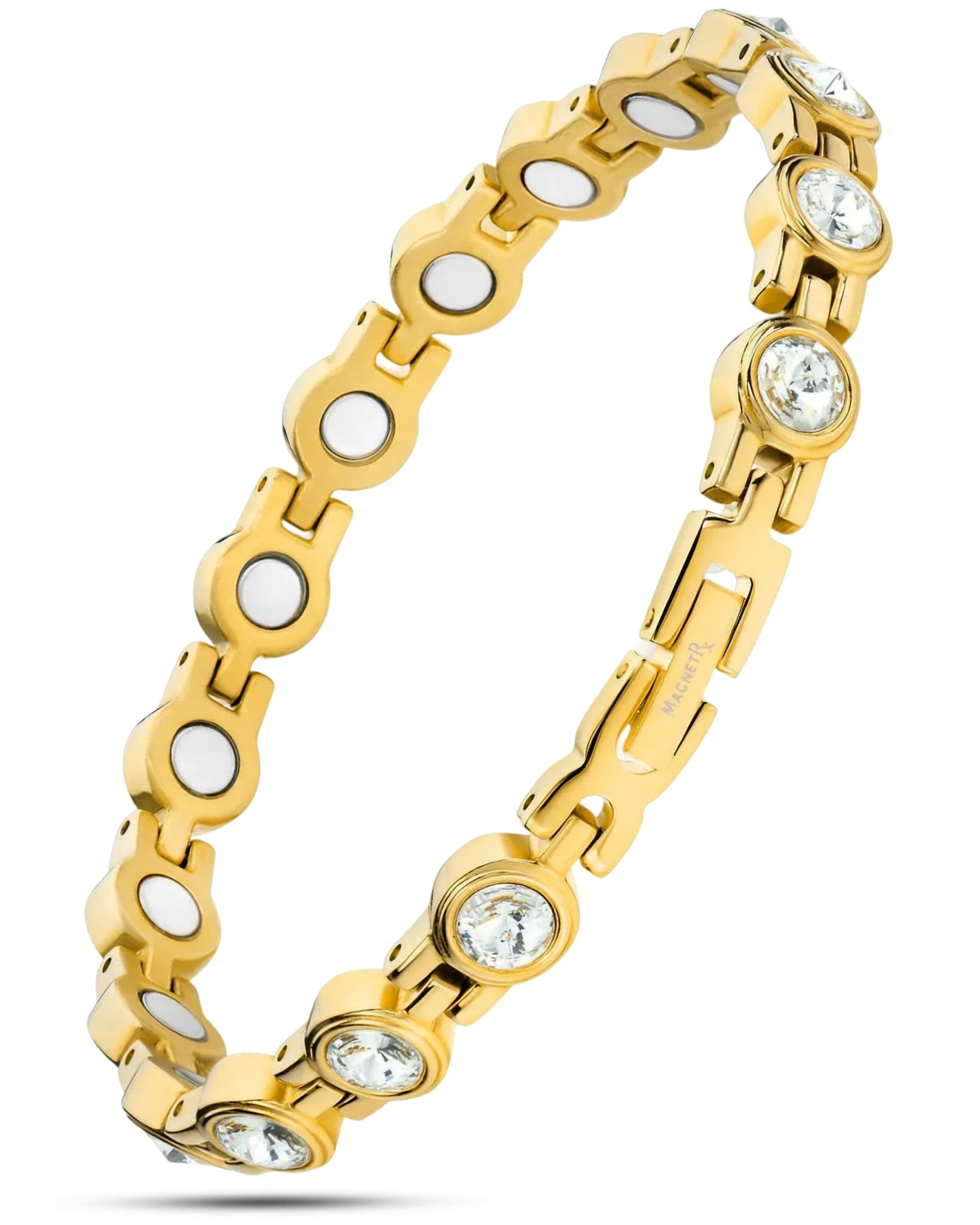 Magnetic Bracelet Women's Gold Crystal Magnetic Therapy Bracelet MagnetRX