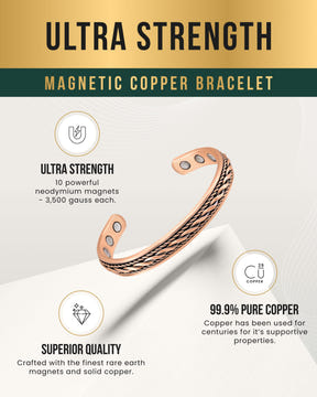 Women’s Inlay Copper Wire Magnetic Therapy Bracelet Bangle