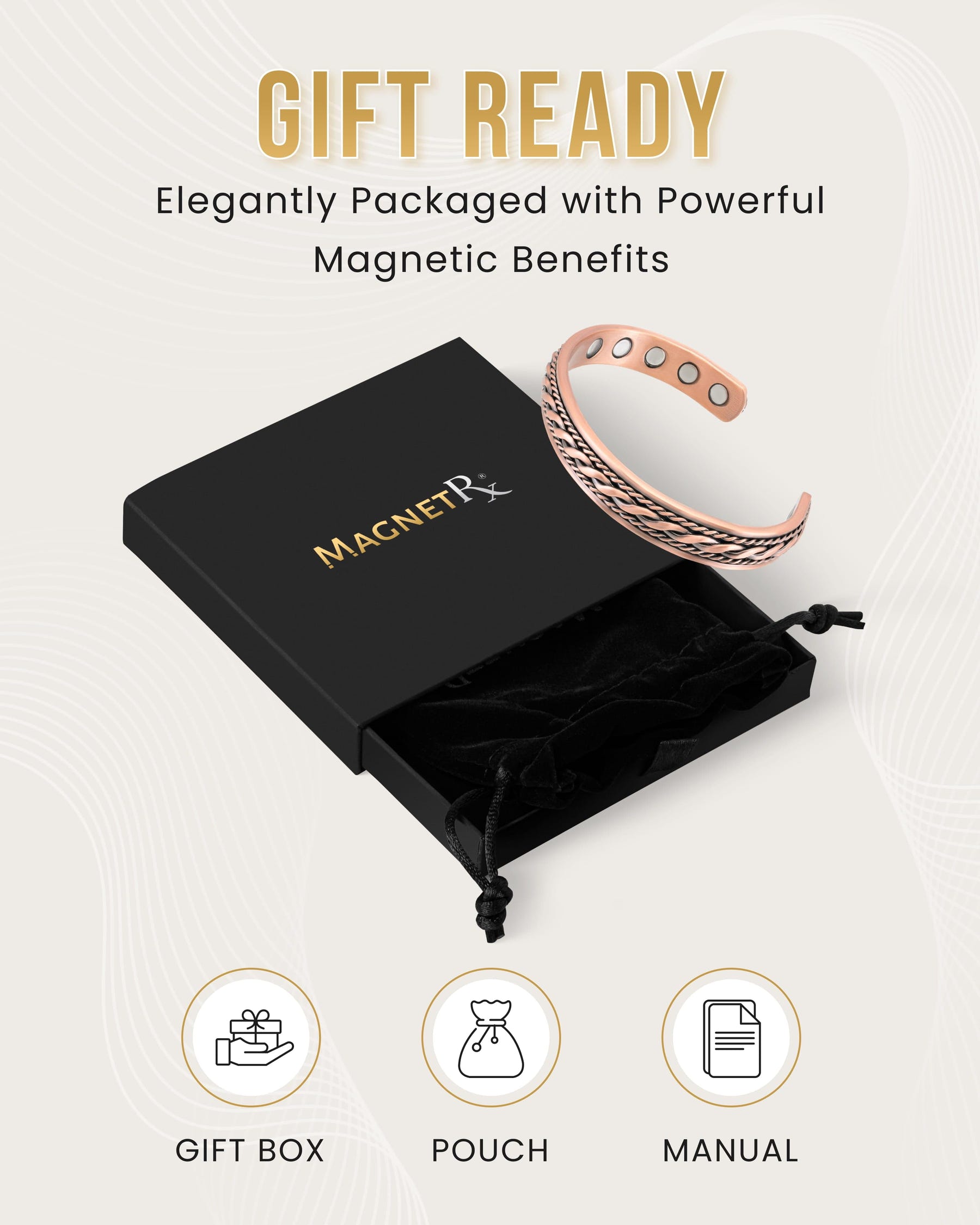 Women’s Inlay Copper Wire Magnetic Therapy Bracelet Bangle