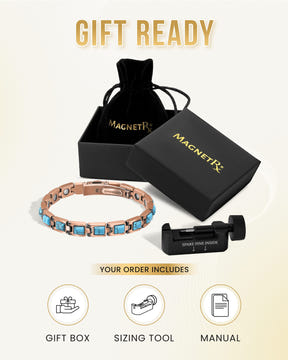 Women's Ultra Strength Pure Copper Magnetic Bracelet (Classic Turquoise)