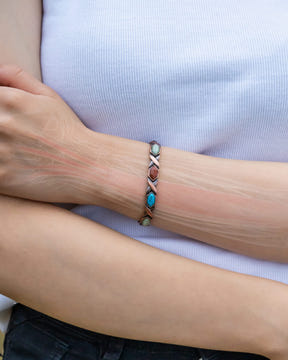 Women's Ultra Strength Pure Copper Magnetic Bracelet (Mixed Stones)