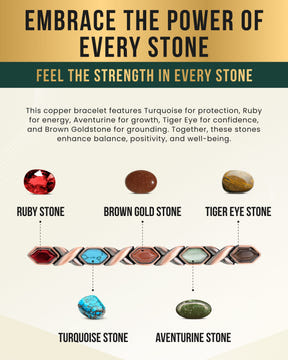 Women's Ultra Strength Pure Copper Magnetic Bracelet (Mixed Stones)